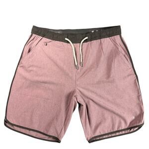 Kenneth Cole Active 9" Tech Shorts Mens Size L Pink Nylon Stretch Drawstring